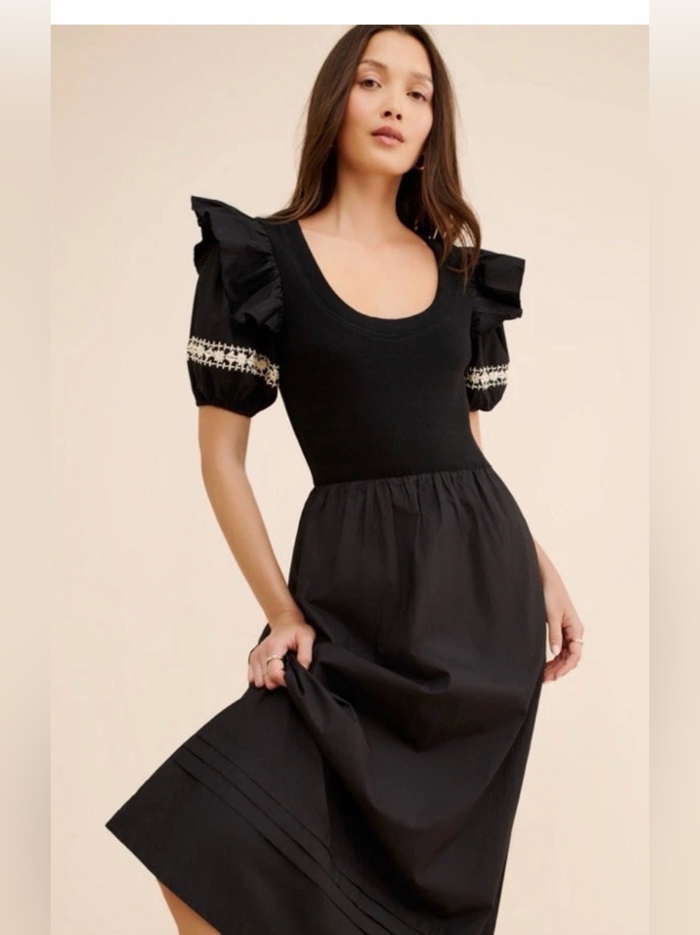 Cleobella black and white Selma dress XS